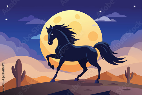 horse on the desert