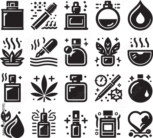 set of icons for spa perfume