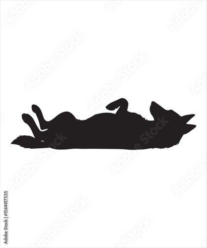 silhouette of a German Shepherd dog stretching its legs Funny Yoga