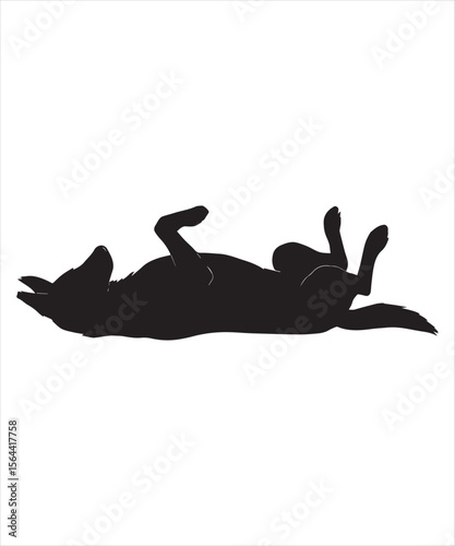 silhouette of a German Shepherd dog stretching its legs Funny Yoga