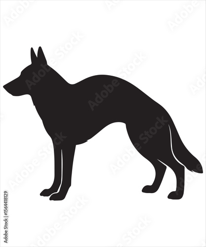 silhouette of a German Shepherd dog stretching its legs Funny Yoga