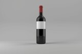 Black wine bottle with label