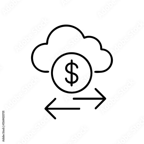 money transfer outline icon vector illustration