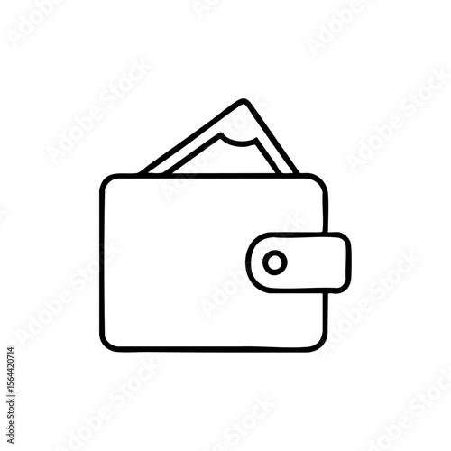 wallet outline icon vector illustration