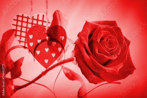 Glowing red Valentines composite