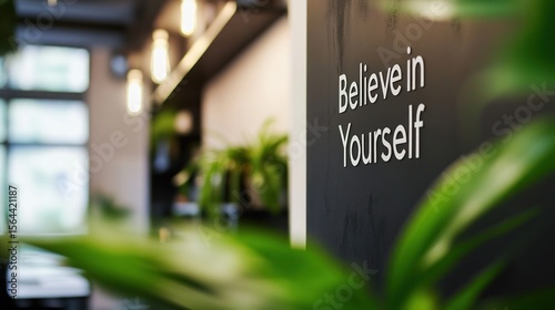 Inspiring Workplace Wall Art, Believe in Yourself Motivational Message