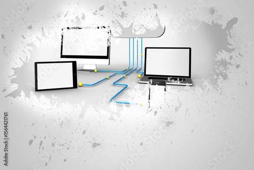 Splash on wall revealing file transfer graphic