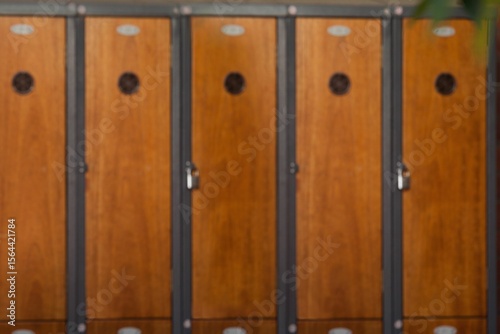 Close-up of brown lockers