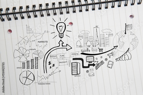 Business graphic on notepad