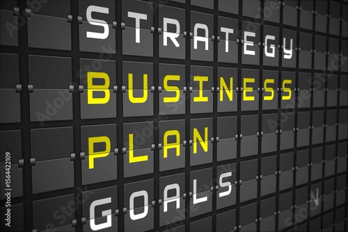 Business plan on black mechanical board