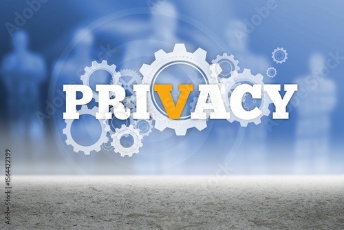 Privacy text with cogs and wheels