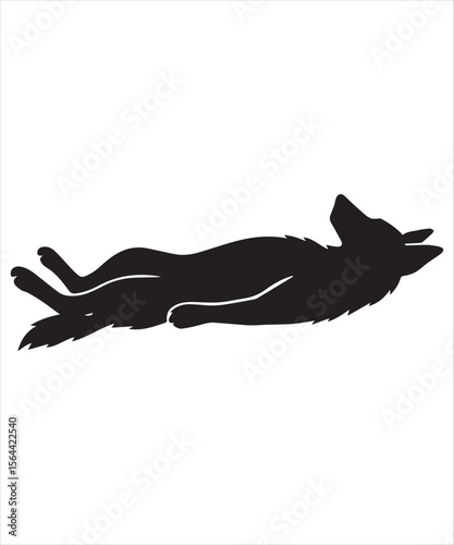 silhouette of a German Shepherd dog stretching its legs Funny Yoga