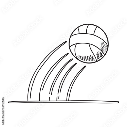 A ball rebounding upward after striking the ground