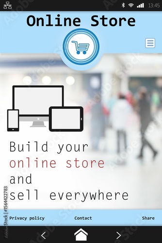 Screen of an online store