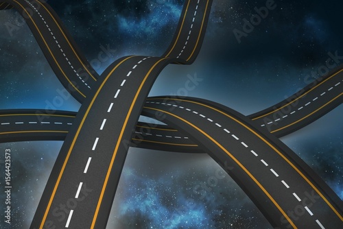Bumpy roads crossing backdrop