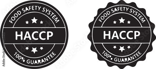 HACCP Food Safety System 100% Guarantee stamp on white background