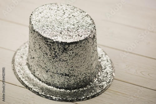 Silver glittery party hat