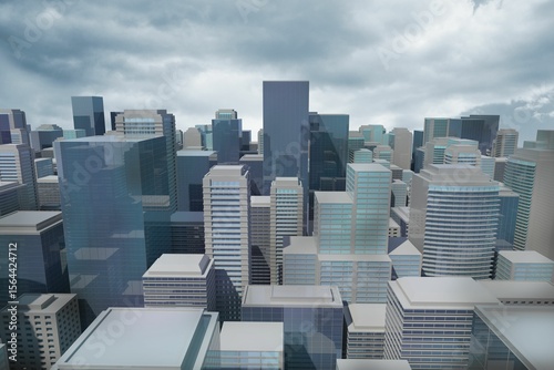 Digitally generated cityscape