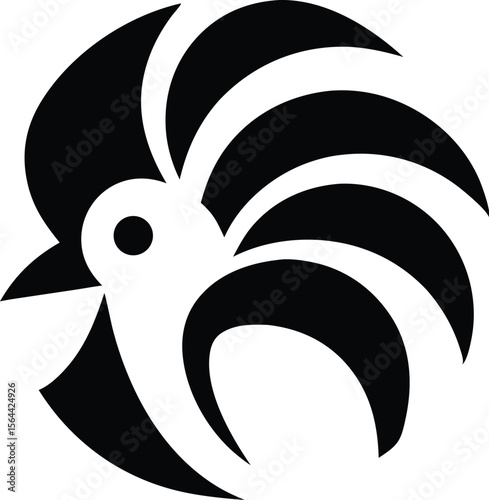 Rooster Silhouette Vector | Stylized Chicken Head Clipart Logo Design