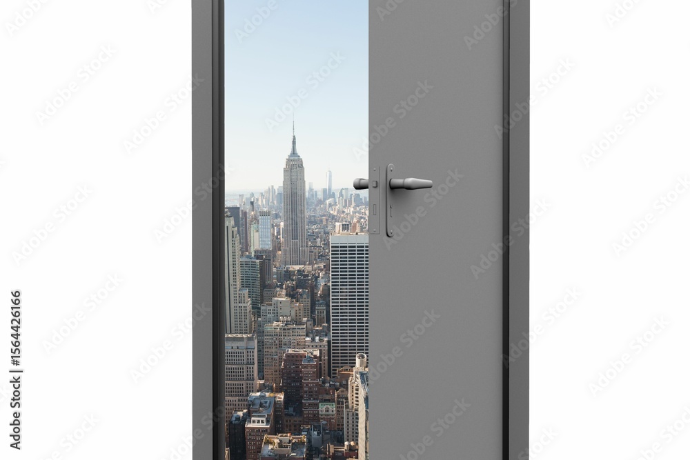 Naklejka premium Empire State Building seen from door