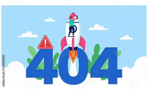 404 Error Page Rocket Launch