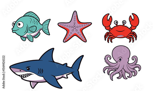 Sea Creatures Sticker Pack