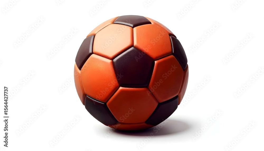 Naklejka premium A photo realistic brown soccer ball icon symbol vector.