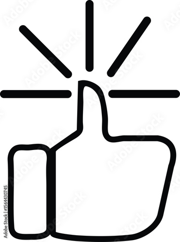 Thumbs Up Icon  High-Quality Vector Graphic for Positive Feedback, Approval, and Success