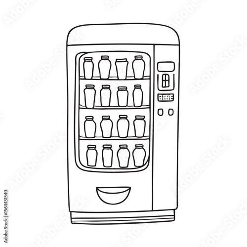 A drink filled vending machine displaying the same items in neat rows