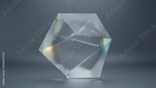 Abstract crystal prism refracting light in geometric shapes