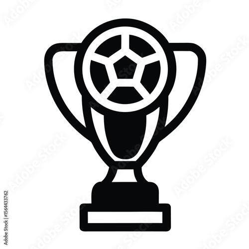 flat design vector icon of a football trophy