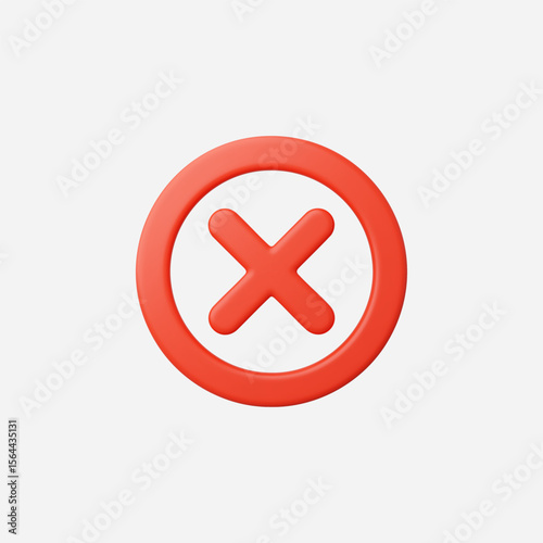3d Realistic Cross Checkmark icon vector Illustration