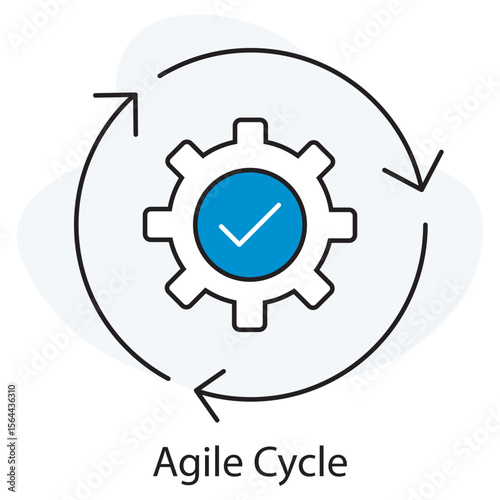 Agile Cycle icon, Driving Innovation Through the Agile Cycle, Adaptive Progress Mastering the Agile Development Loop, vector