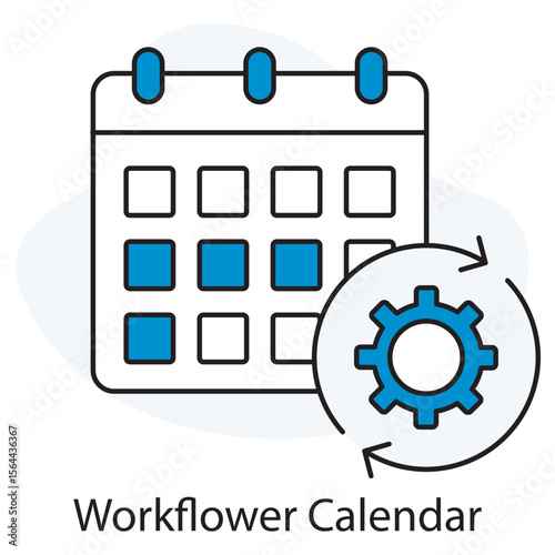 Workflower Calendar icon, Streamline Your Schedule with a Smart Workflow Calendar, Organize, Plan, and Execute: The Power of Workflow Calendars, vector