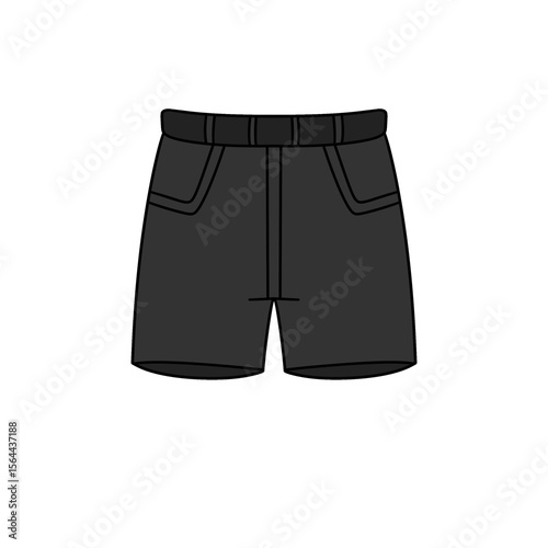 A black pair of shorts with pockets