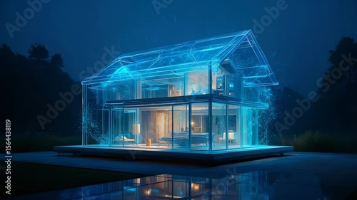 Smart Home Network Futuristic Design Animated Loop