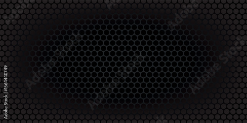 Black perforated metal plate. Metal grill. Black metal texture steel background. Perforated sheet metal.Abstract dark gray circle mesh pattern background texture.