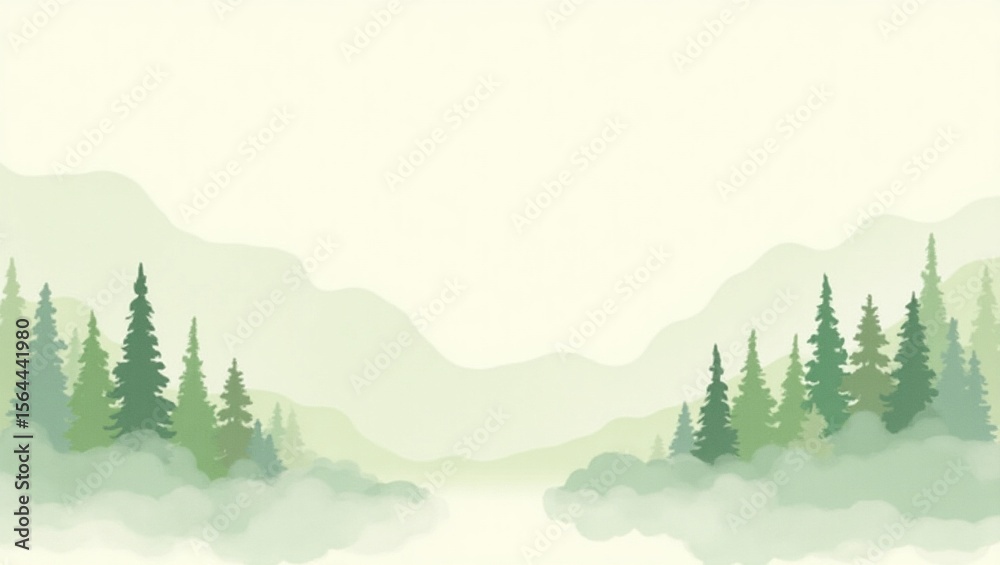 Fototapeta premium Minimal Hand-Painted Nature Art