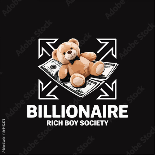 Billionaire rich boy society teddy bear t shirt