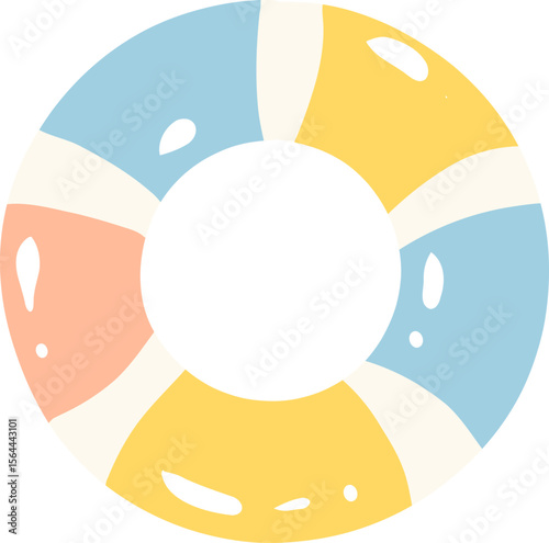 Pastel Pool Float Clipart, Summer Lifebuoy Illustration

