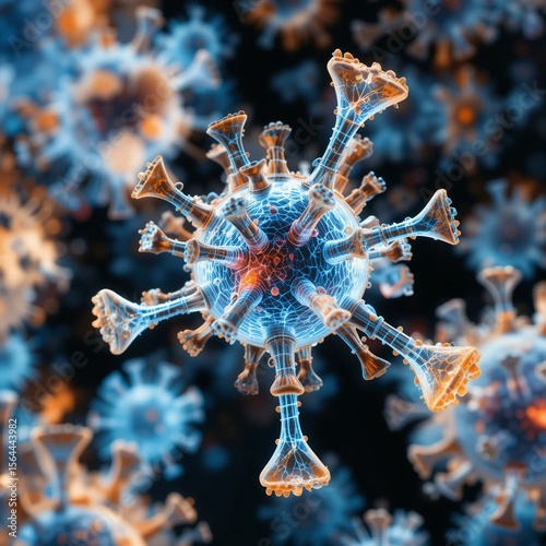 Antibody molecules surrounding a virus