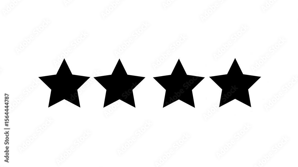 Five star rating icon animated video ,animation video isolated on alpha channel background.