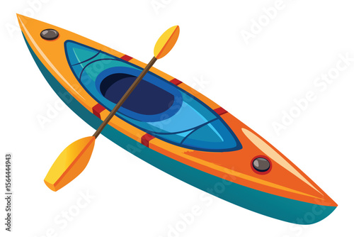 Kayaking Adventure Explore the Waters with this Colorful Kayak and Paddle
