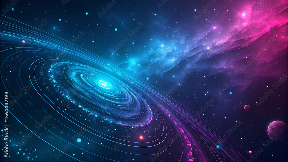Obraz premium Abstract galaxy with stars and nebula, computer generated abstract background, 3D rendering