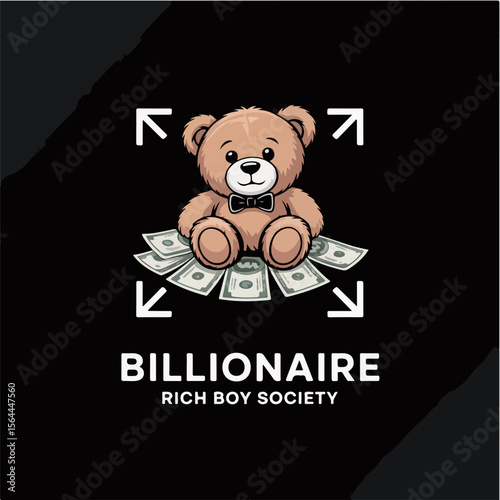 Teddy bear billionaire rich boy society t shirt