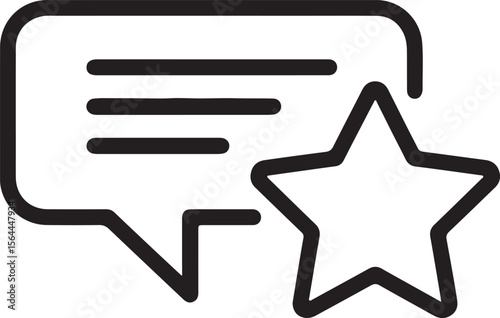 Speech bubble with star rating feedback communication