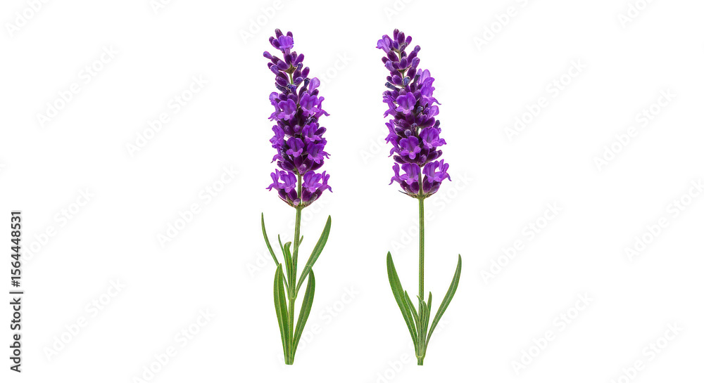Two Lavender Sprigs Isolated On Black Two Lavender Sprigs Isolated On Black
