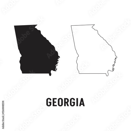 Georgia map on white background vector illustration