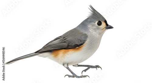 Tufted Titmouse Bird Profile Black Background