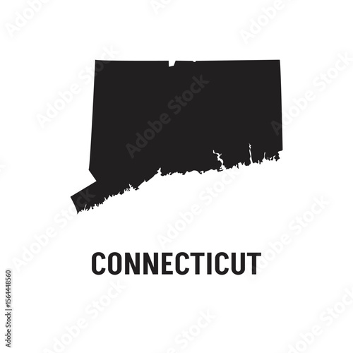 Connecticut state of USA. Connecticut flag and territory. States of America territory on white background. Separate states. Vector illustration